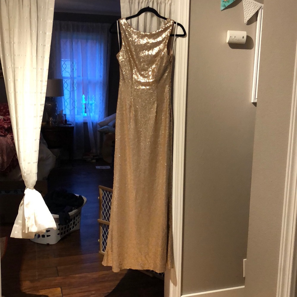 Rose Gold Sequin Maxi Dress